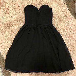 Black strapless dress
